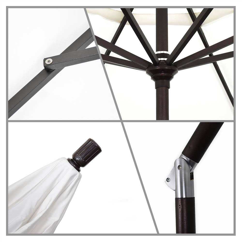 Stone Black Aluminum Pole Patio Umbrella I53641