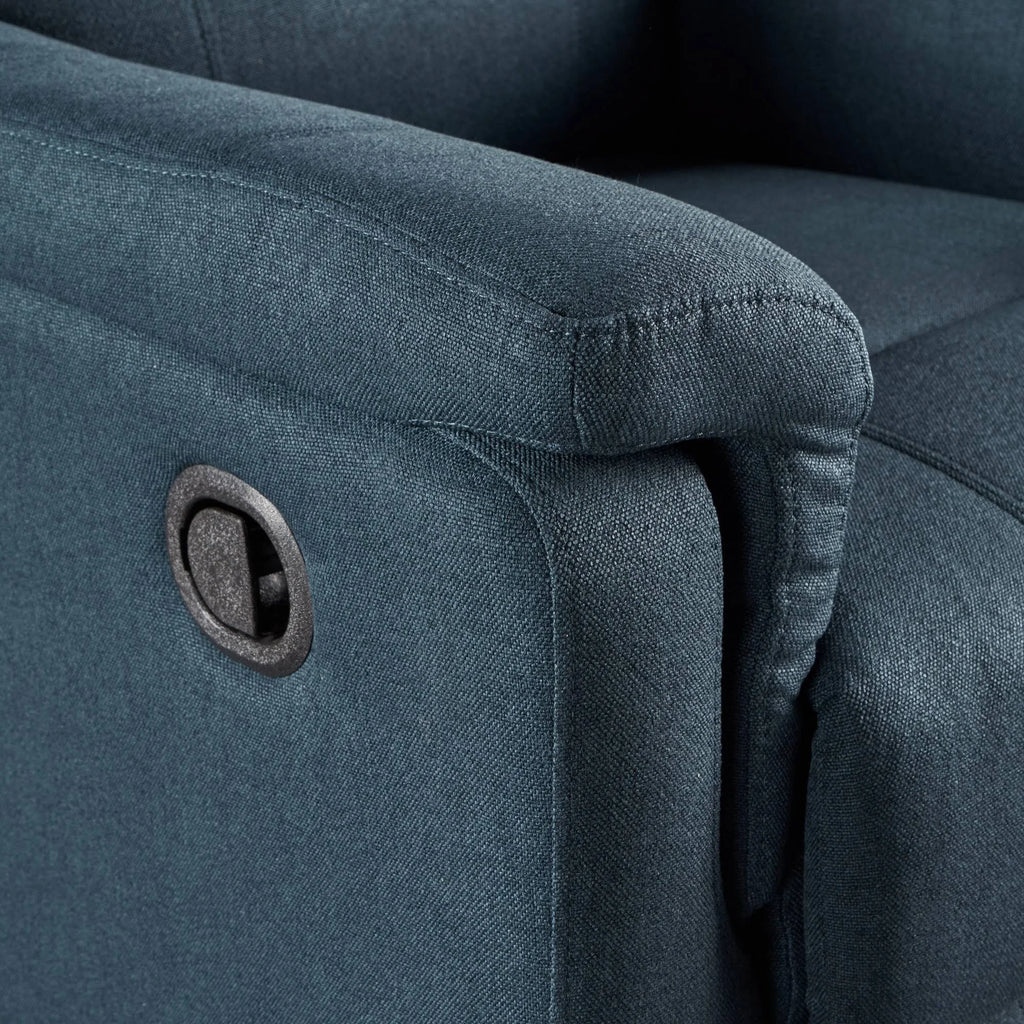 Blue Fabric Swivel Gliding Recliner R243507