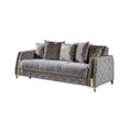 Taupe Sofa with Wood and Under-seat Storage J265573
