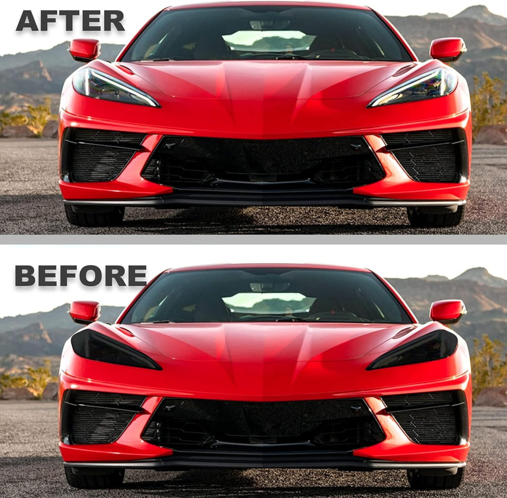 Gloss Light Smoke Headlight Overlay Tint Kit Film T74809