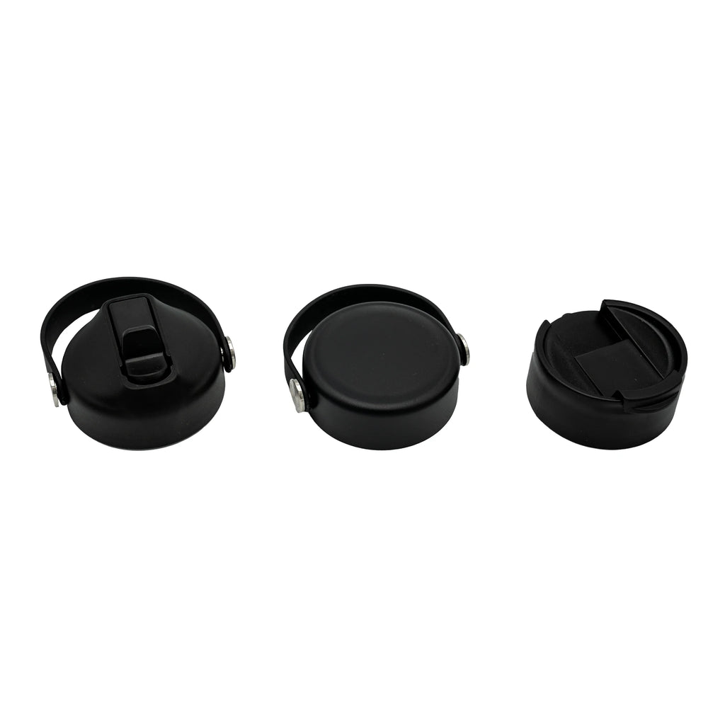 Black Stainless Steel Vacuum Insulated Bottle with 3 Lids, 64 fl oz L634298