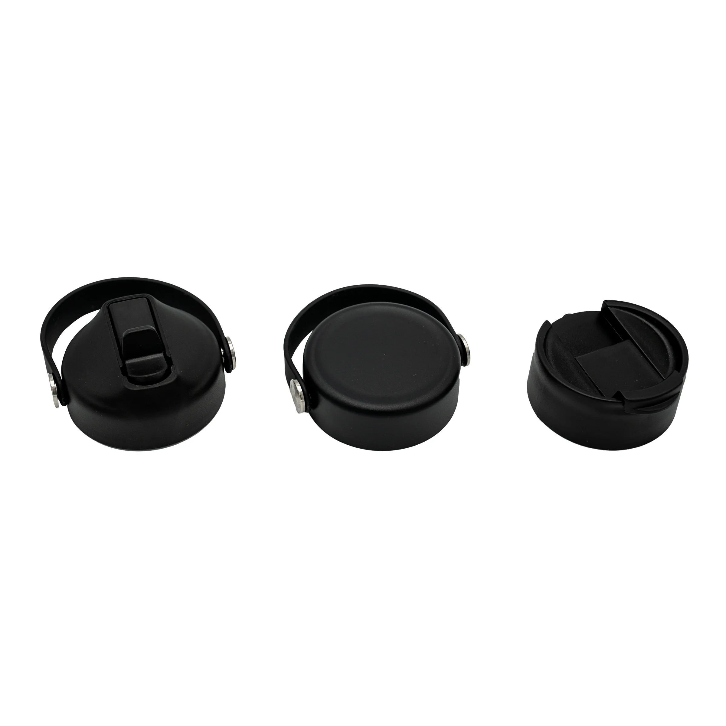 Black Stainless Steel Vacuum Insulated Bottle with 3 Lids, 64 fl oz L634298