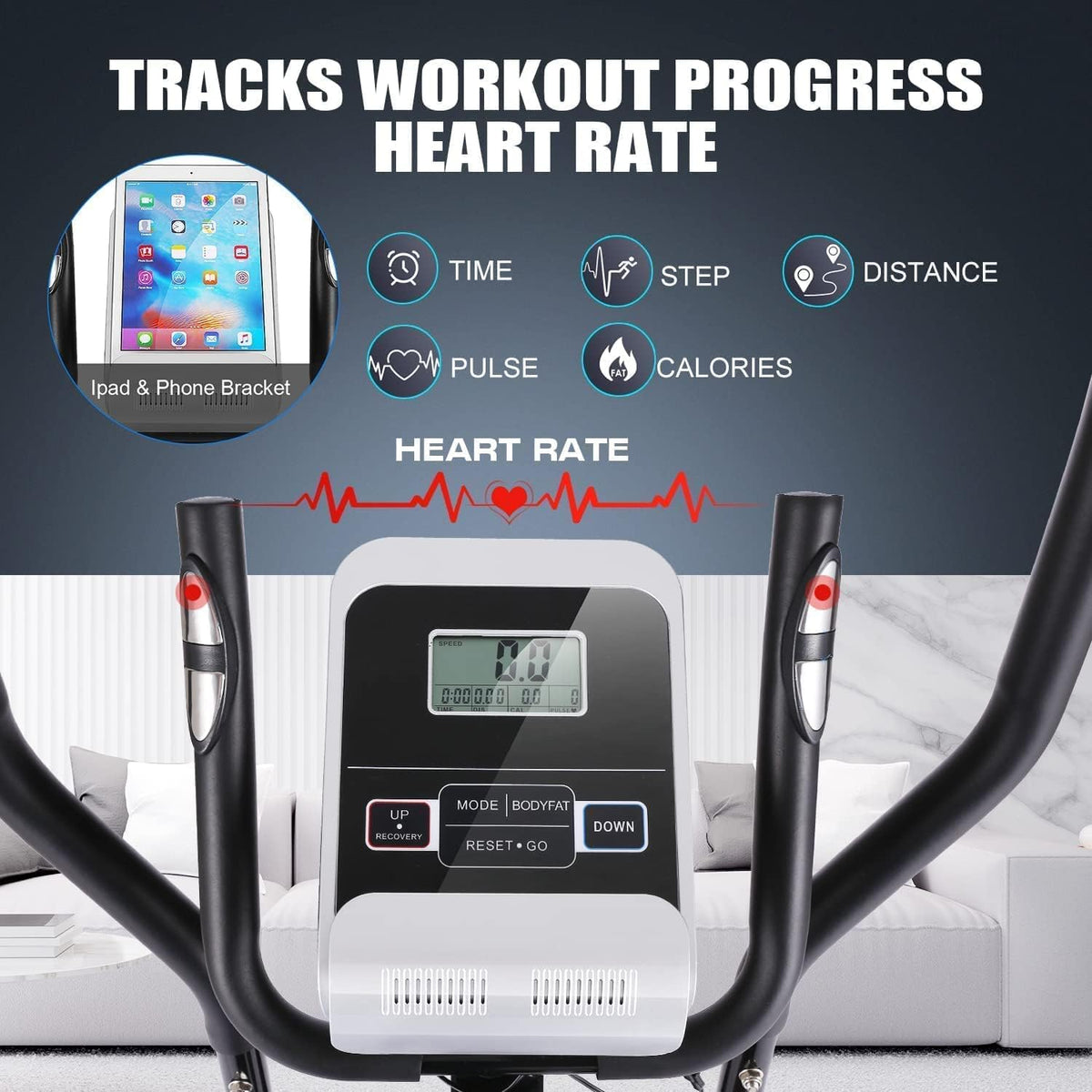 Elliptical Machine with Magnetic Resistance and 390 lbs Weight Capacity H115