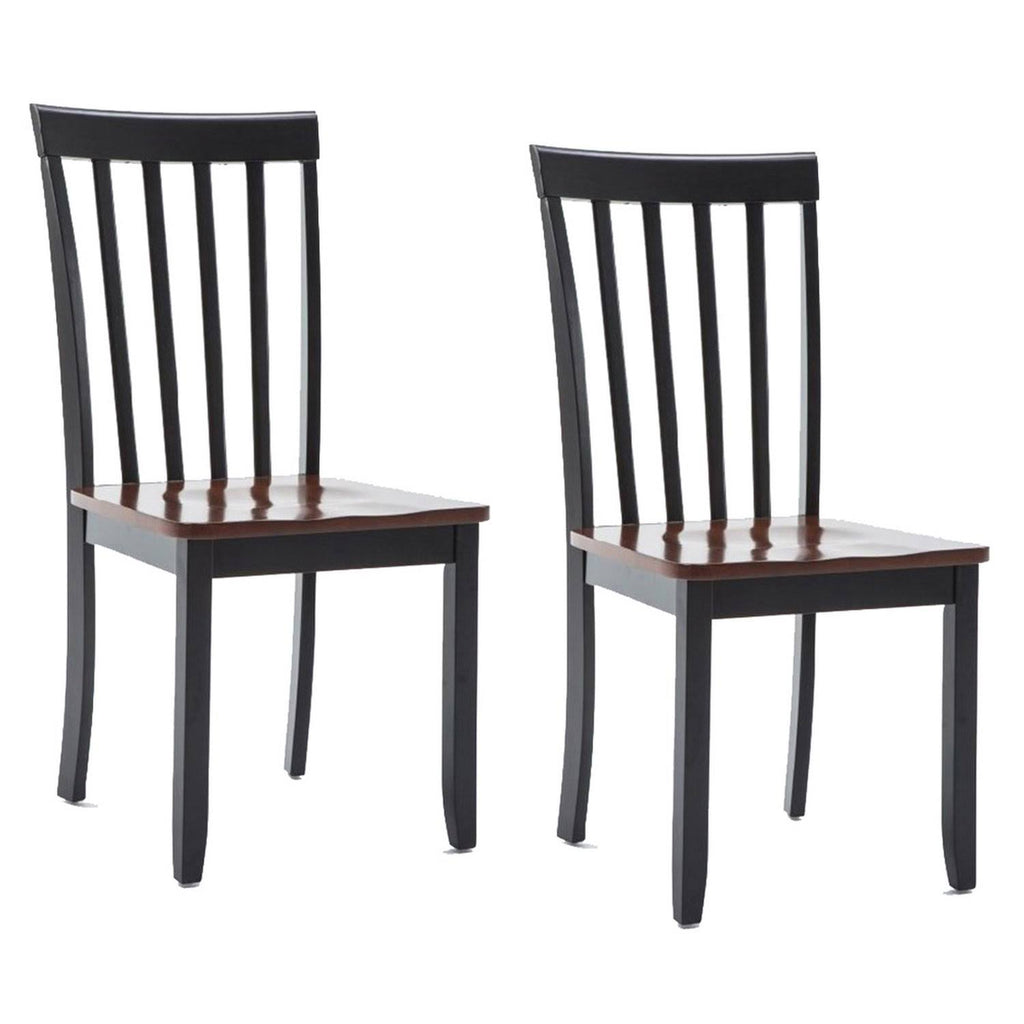 Brown and Black Wooden Dining Chair Set of 2 W72410