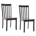 Brown and Black Wooden Dining Chair Set of 2 W72410