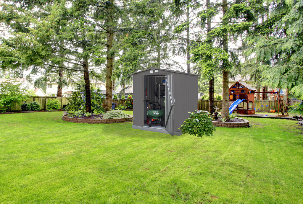 6 x 5 ft Galvanized Steel Storage Shed Q515487