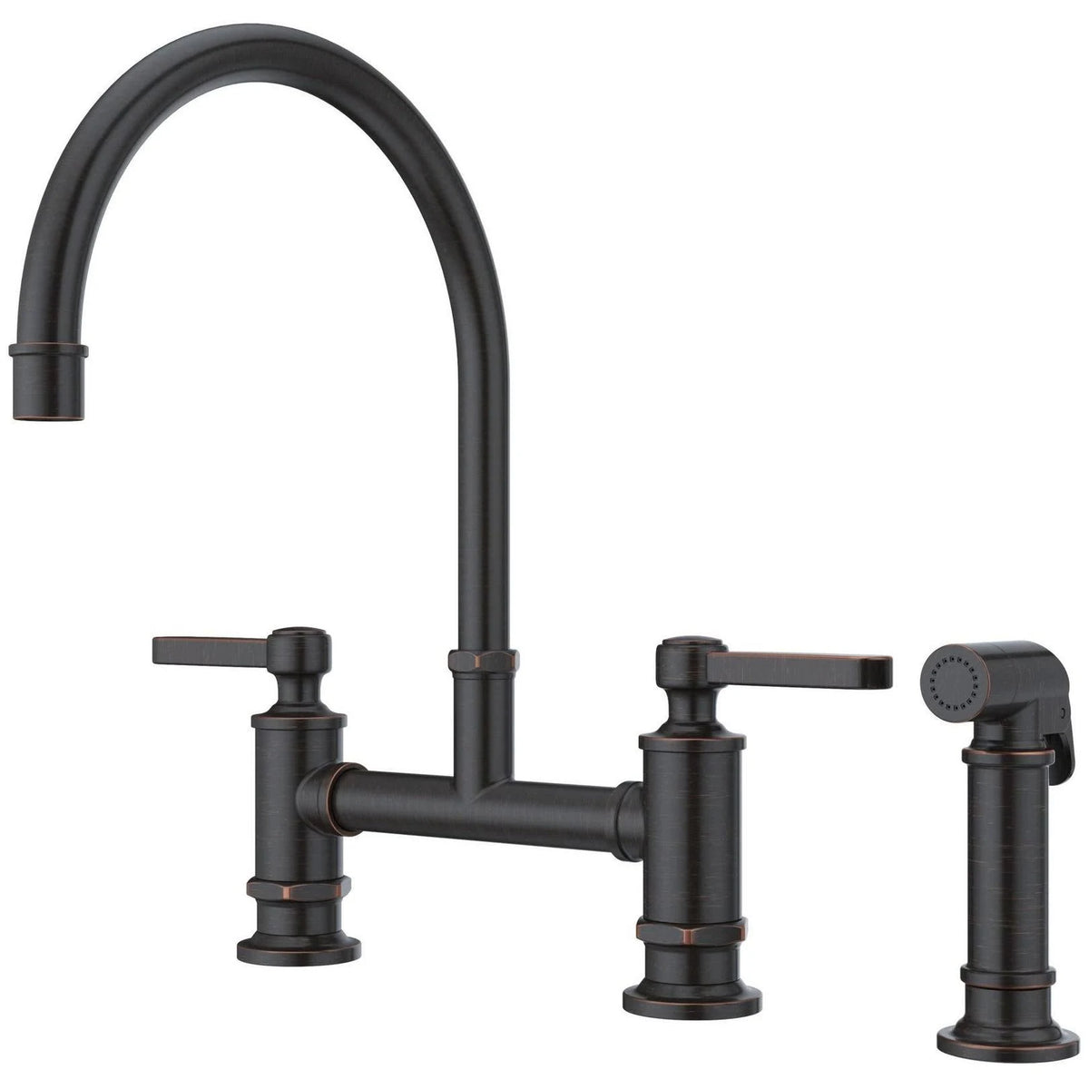 Tuscan Bronze Kitchen Bridge Faucet with Side Sprayer S61417