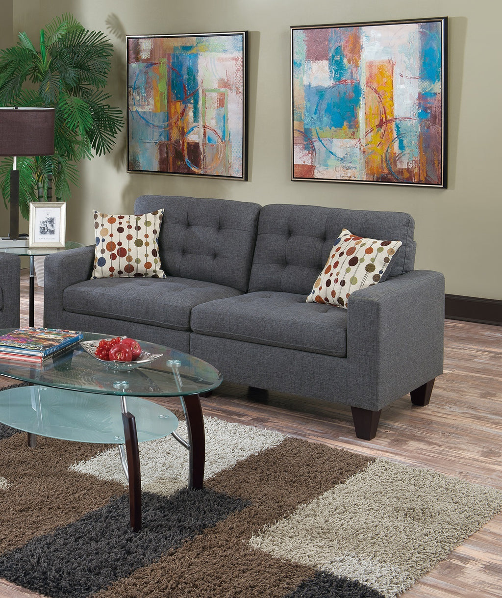 Tufted Sofa Set with Accent Pillows W844