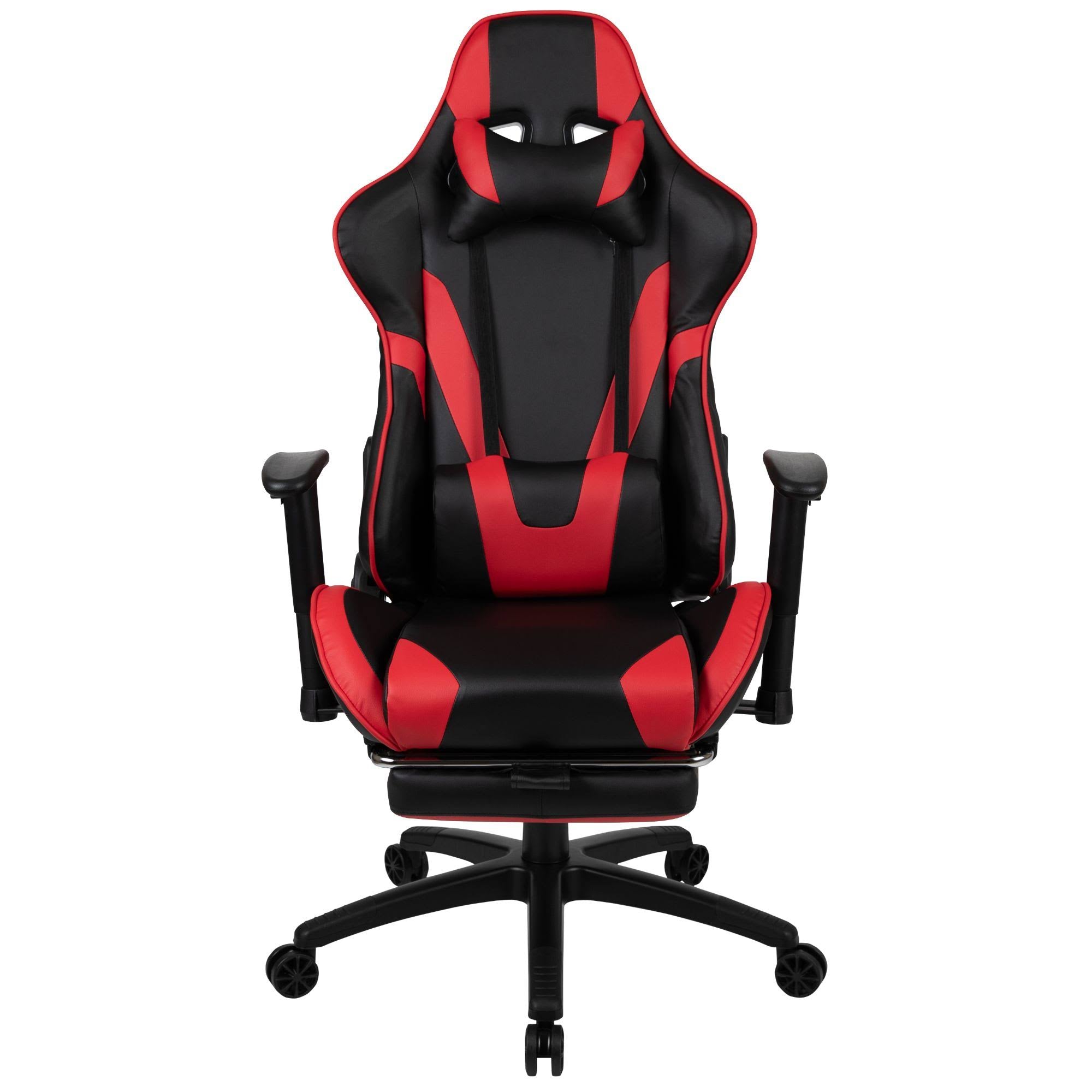 Red and Black Ergonomic Gaming Office Chair with Footrest T22853