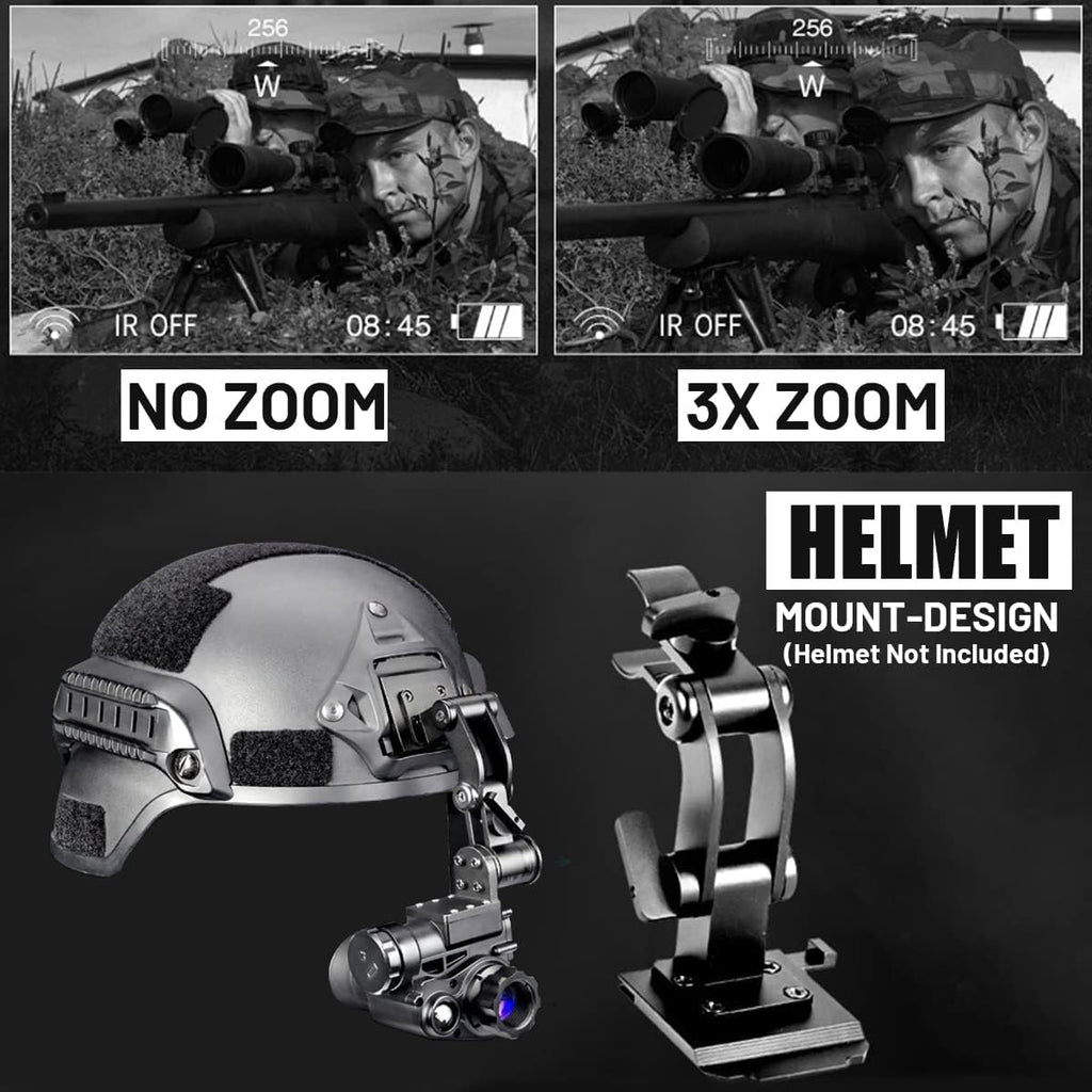 Night Vision Monocular with Helmet Mount, Infrared Camcorder S8043