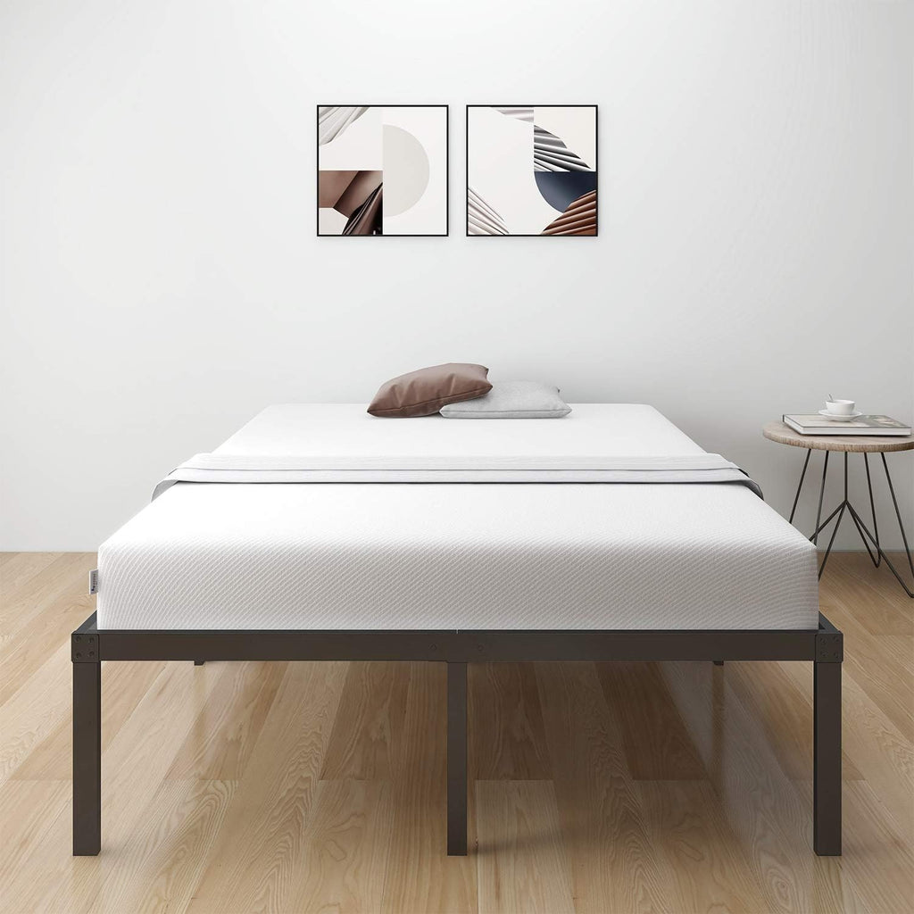 18 Inch Metal Platform Bed Frame with Steel Slats R9325