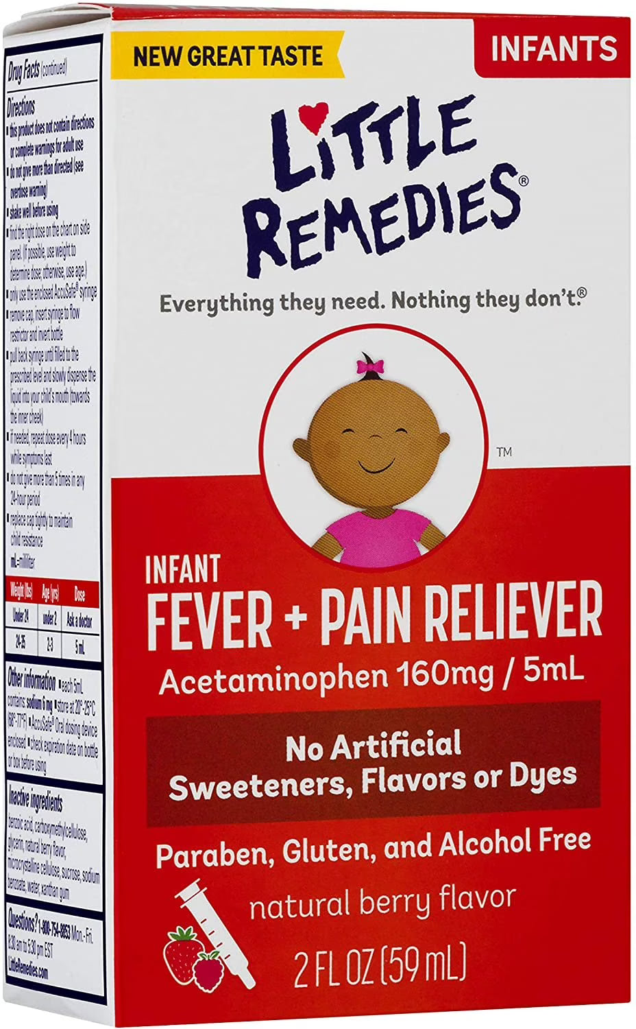 Dye-Free Natural Berry Infant Fever/Pain Liquid 2Oz Ct, 6-Pack Z9272