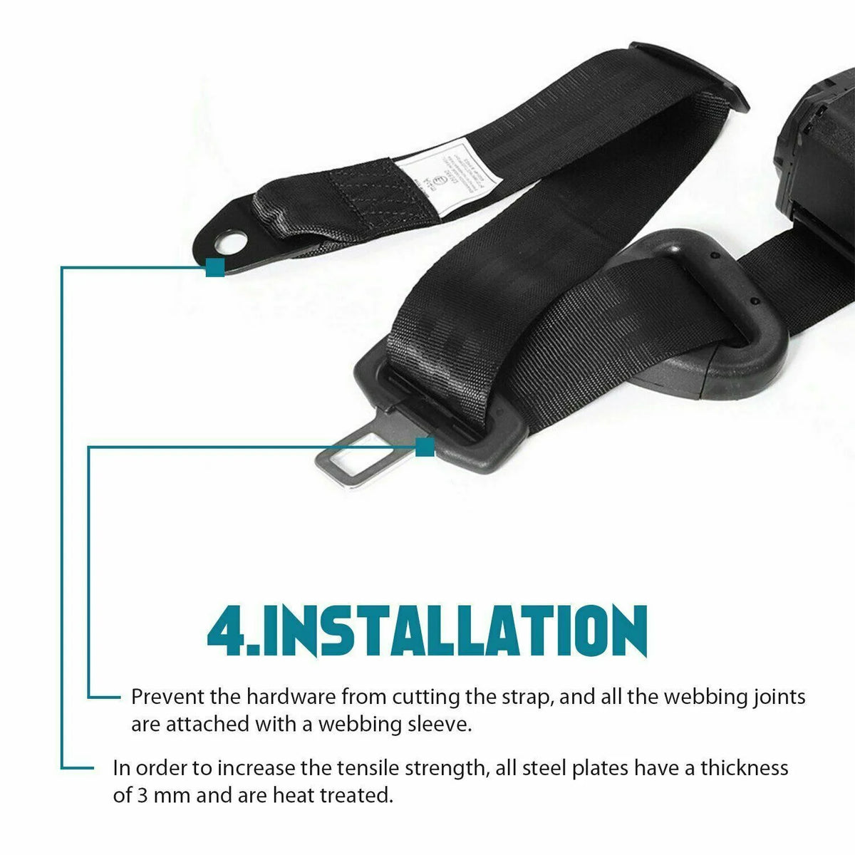 2 Pack Universal 3 Point Retractable Adjustable Car Seat Belt Lap Shoulder L63040