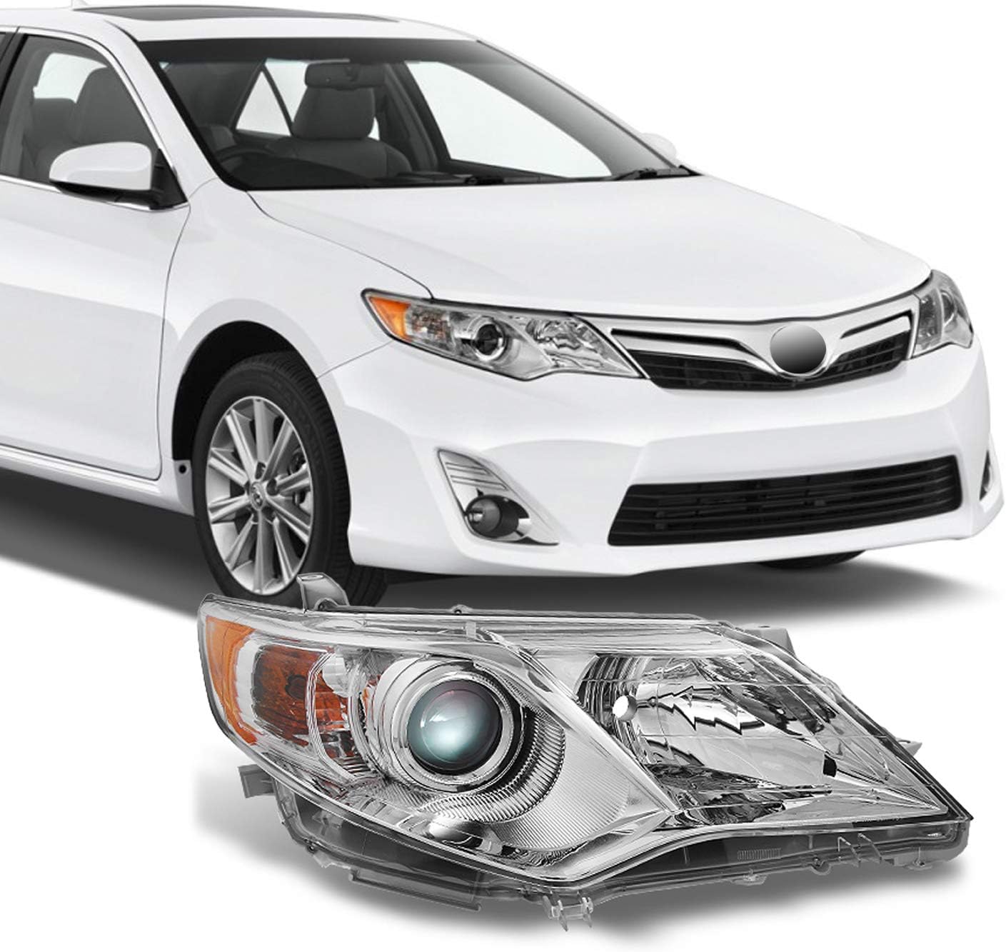 Chrome Clear Projector Headlight Passenger Right Side J33015