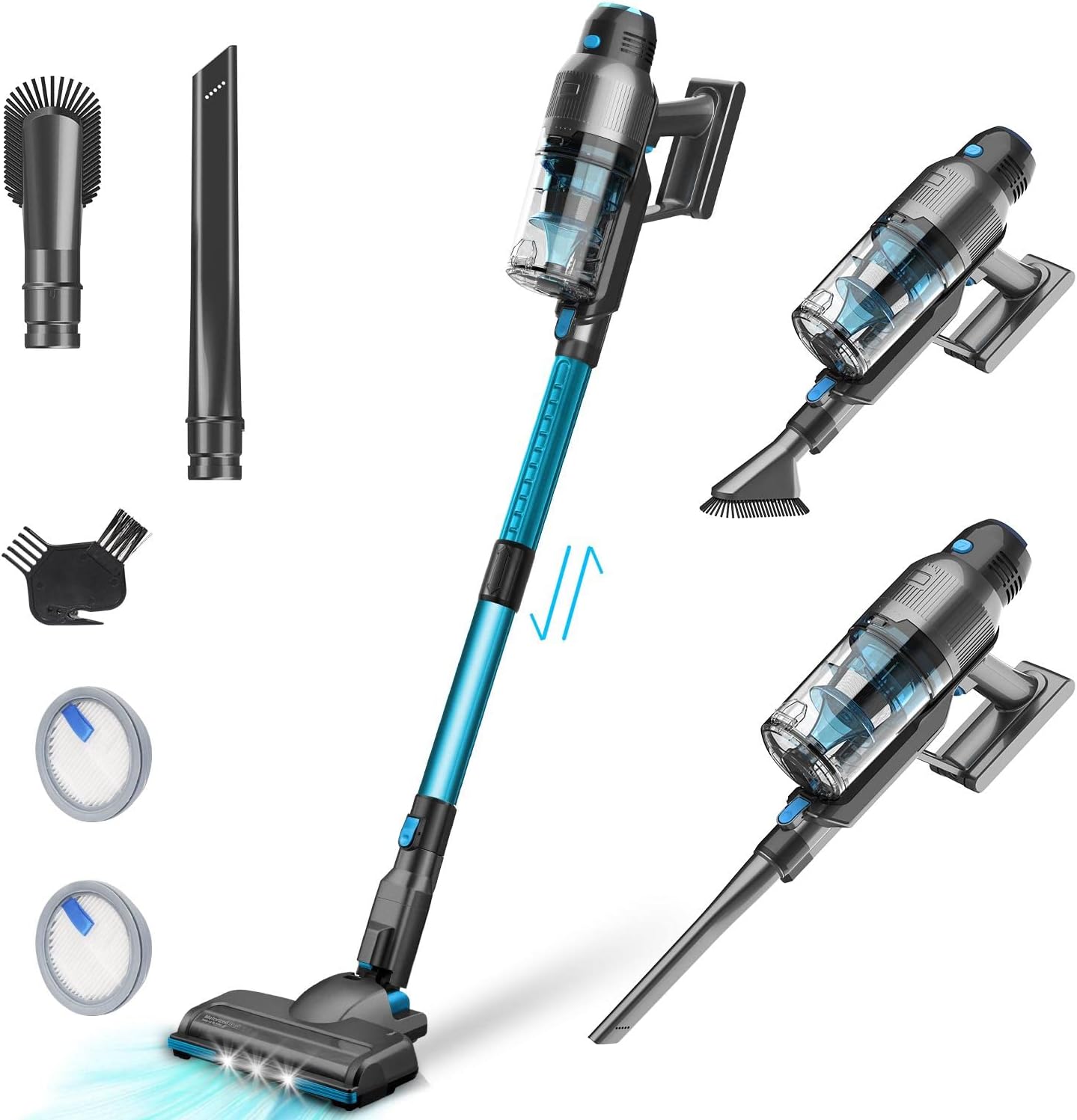 Cordless Stick Vacuum Cleaner with Self Stand, 22KPa, 40Min Runtime, LED Light F515556