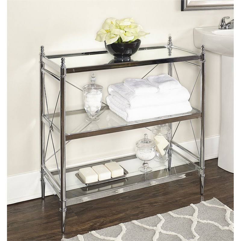 Glass Floor Console in Chrome S48506