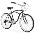 Matte Black 26x22 21 Speed Beach Cruiser Bicycle Q34260