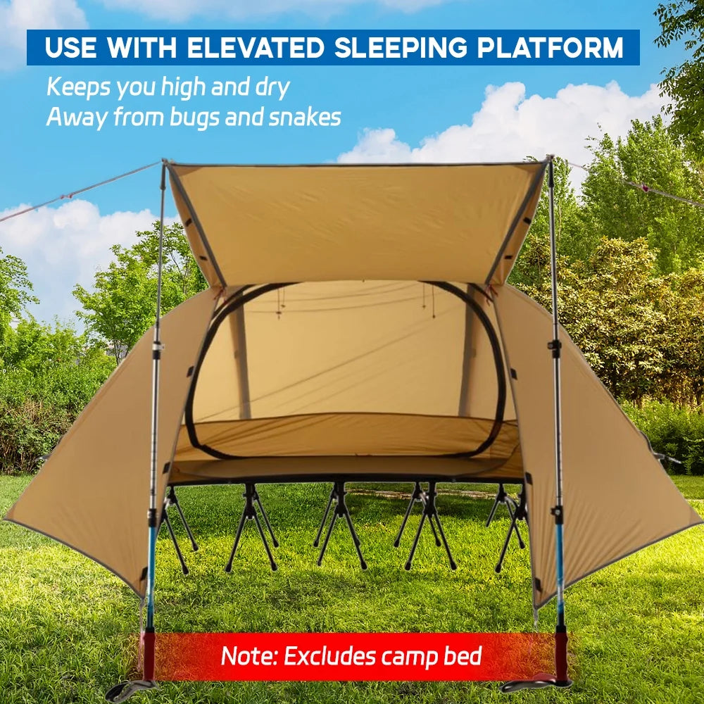 Lightweight Backpacking Tent for 1 Person Double layer Construction I38833