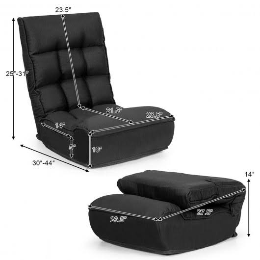 Black Adjustable Folding Floor Chair Sofa X69023