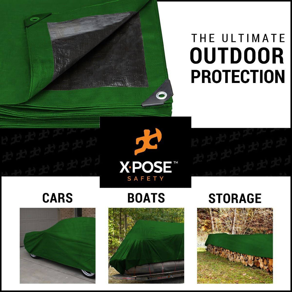 Heavy Duty Green/Black Poly Tarps 20' x 40' L82019