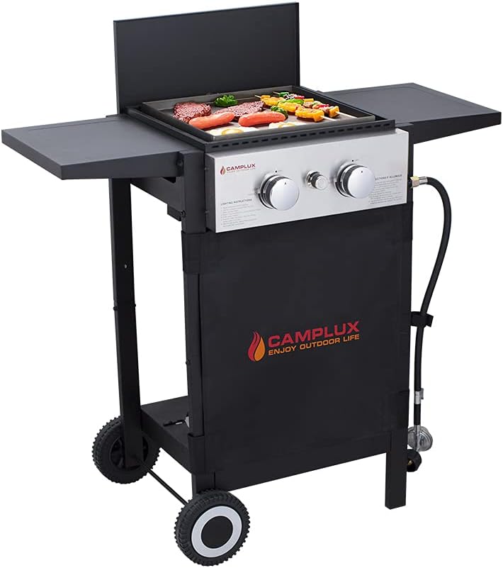 Black 2 Burner Flat Top Gas Griddle with Lid D920785