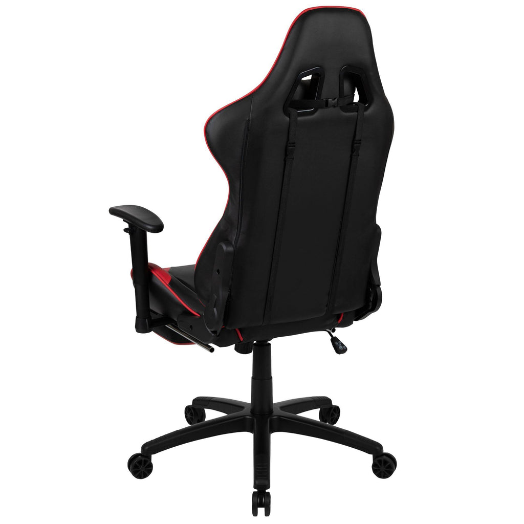 Red and Black Ergonomic Gaming Office Chair with Footrest T22853
