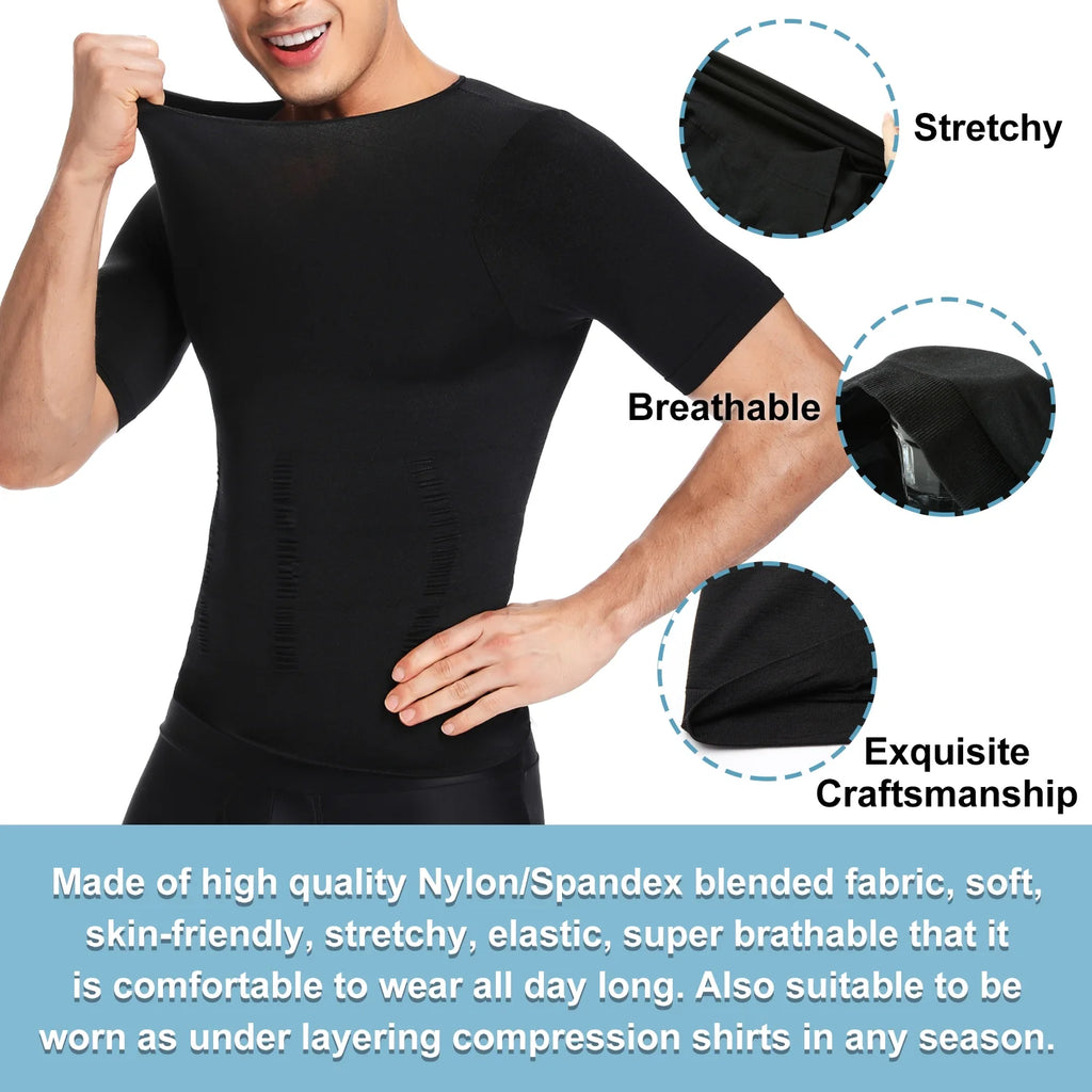 Men's Compression Shirt Black Tank Top S570