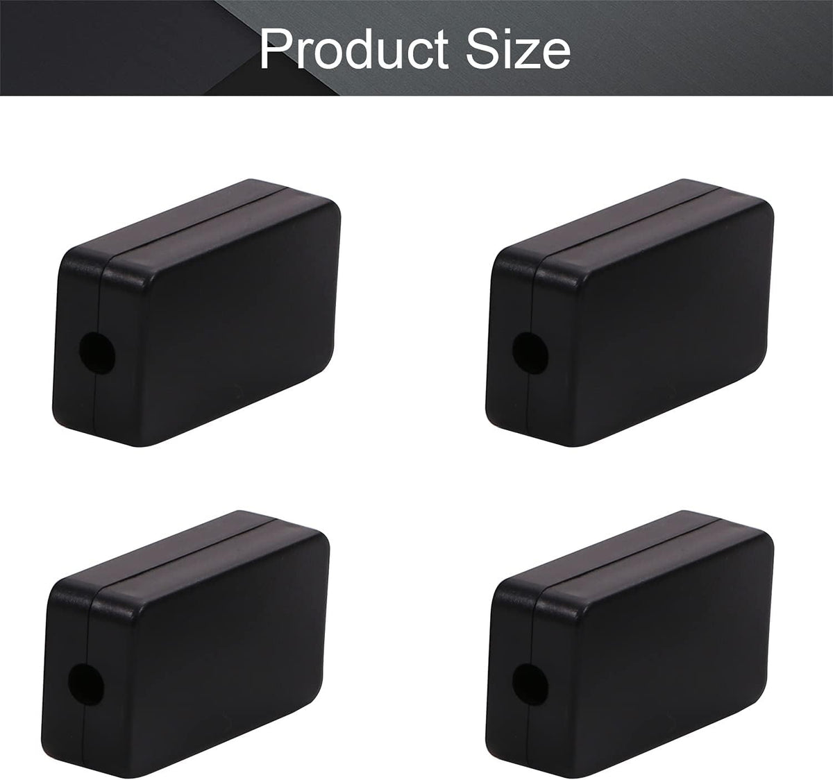 Black ABS Plastic Junction Box with Ear G66594