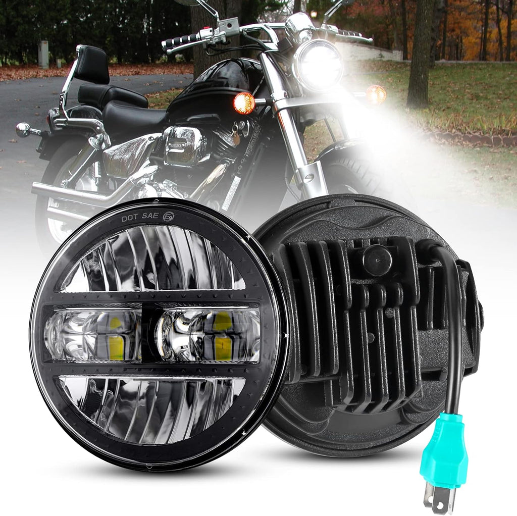 5.75 Inch Chrome LED Headlight Pack of 2 U30880