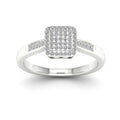Sterling Silver Square Shape Engagement Ring W928031