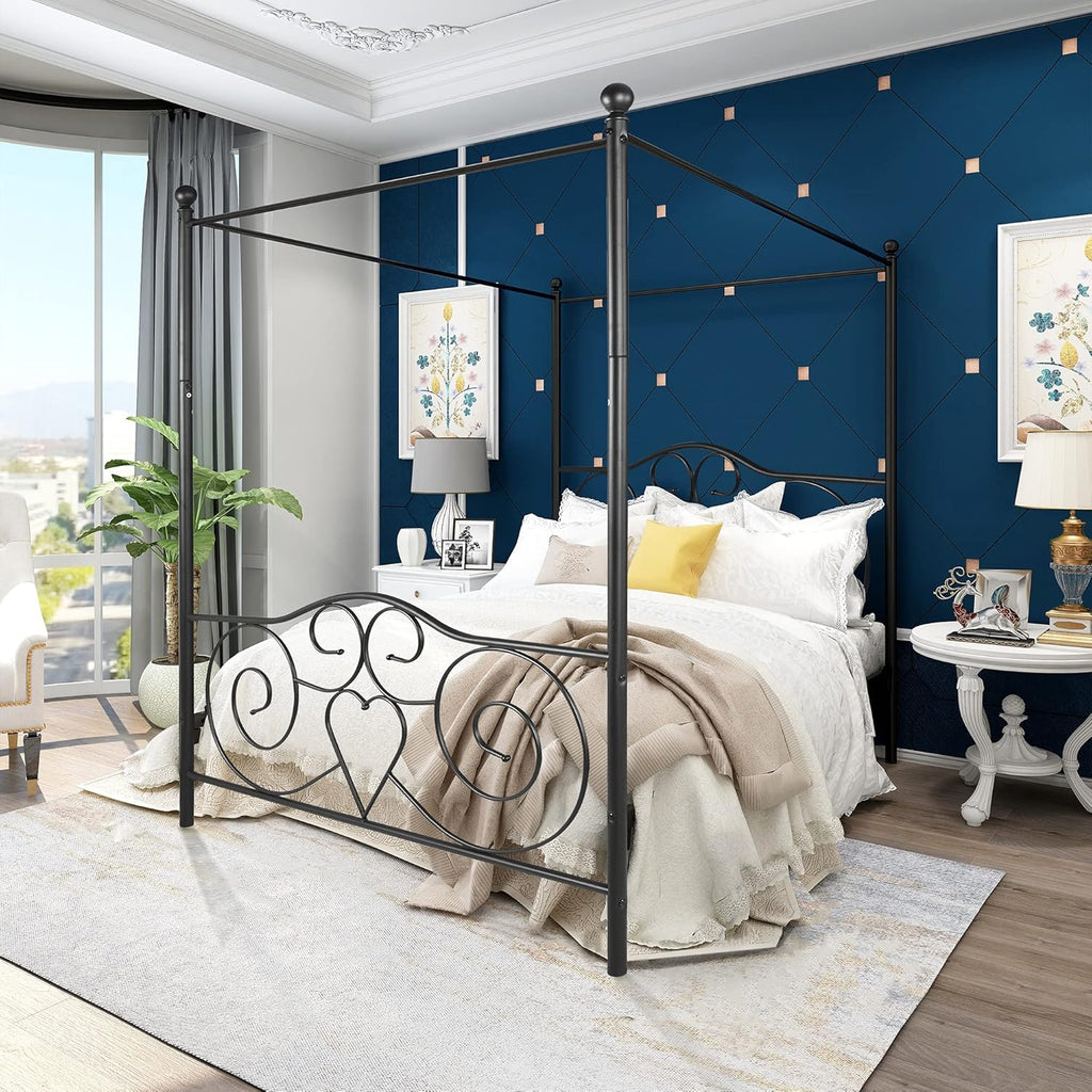 Sand Black Full Platform Bed Frame with Headboard and Footboard K994