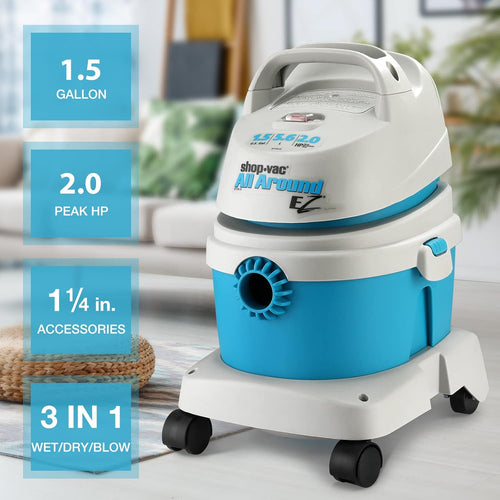 1.5 Gallon 2.0 Peak HP Wet/Dry Vacuum with Wall Bracket B387101