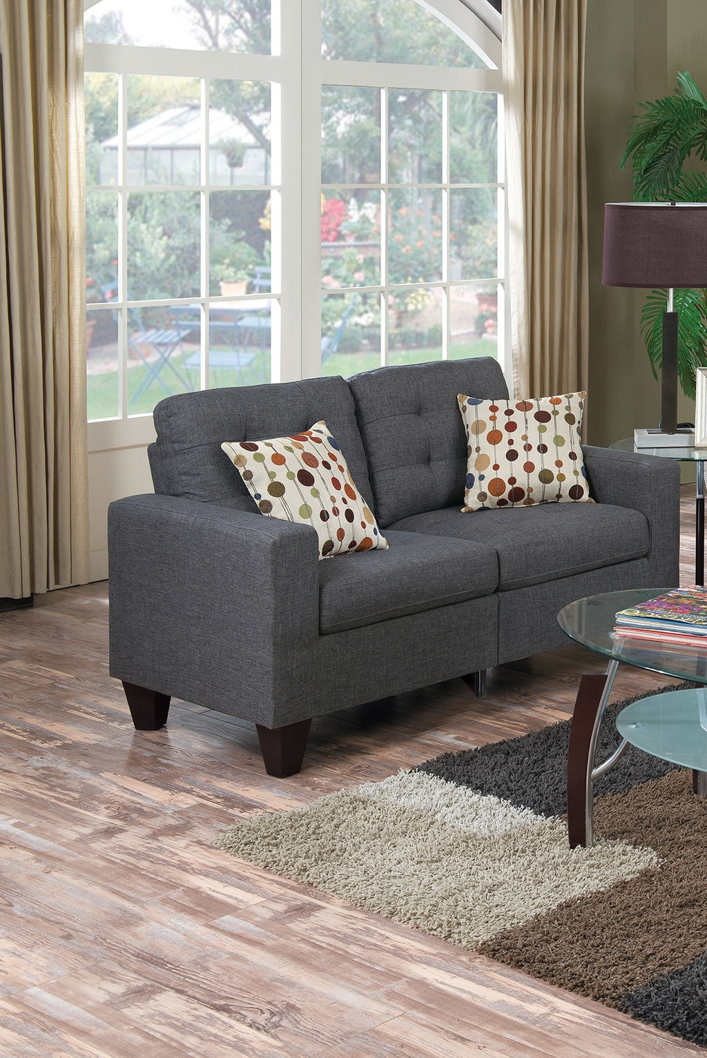 Tufted Sofa Set with Accent Pillows W844