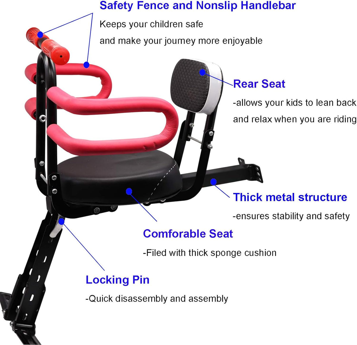 Foldable Front Mounted Children Bike Seats B24755