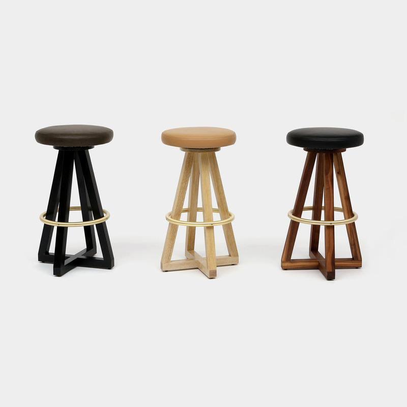 Bleached White Oak Stool L487