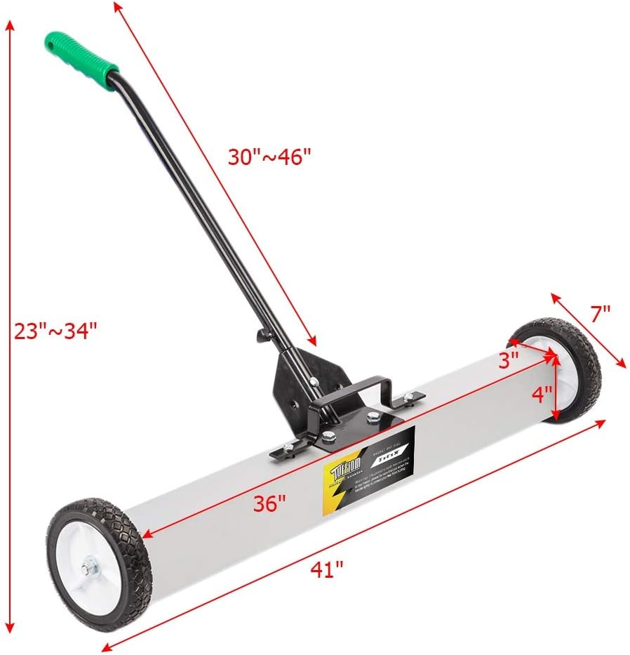 36-Inch Rolling Magnetic Pick-Up Sweeper with Quick Release Latch & Adjustable Long Handle, Pack of 2 U5982