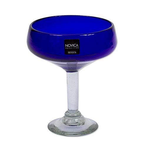 Cobalt Blue Recycled Glass Margarita Glasses U908379