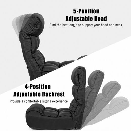 Black Adjustable Folding Floor Chair Sofa X69023