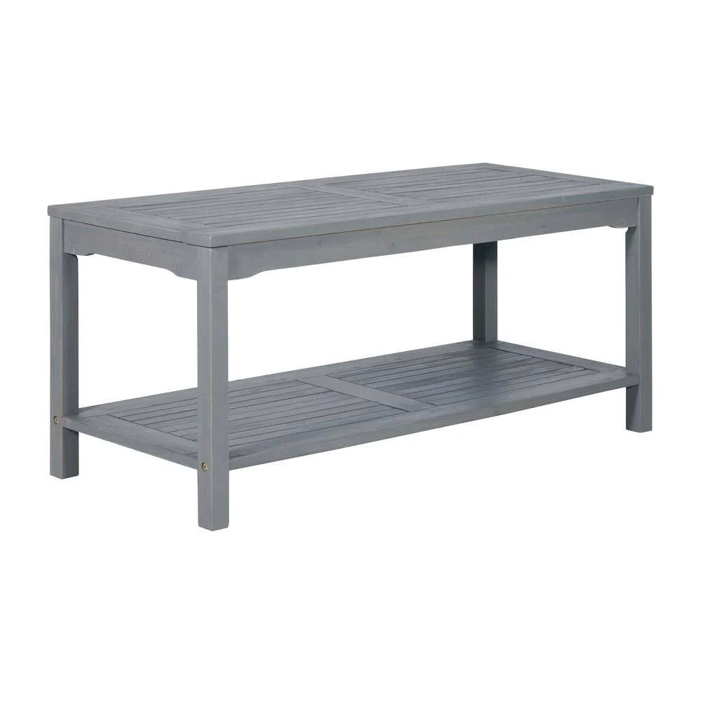 Grey Wash Acacia Wood Outdoor Coffee Table A1130