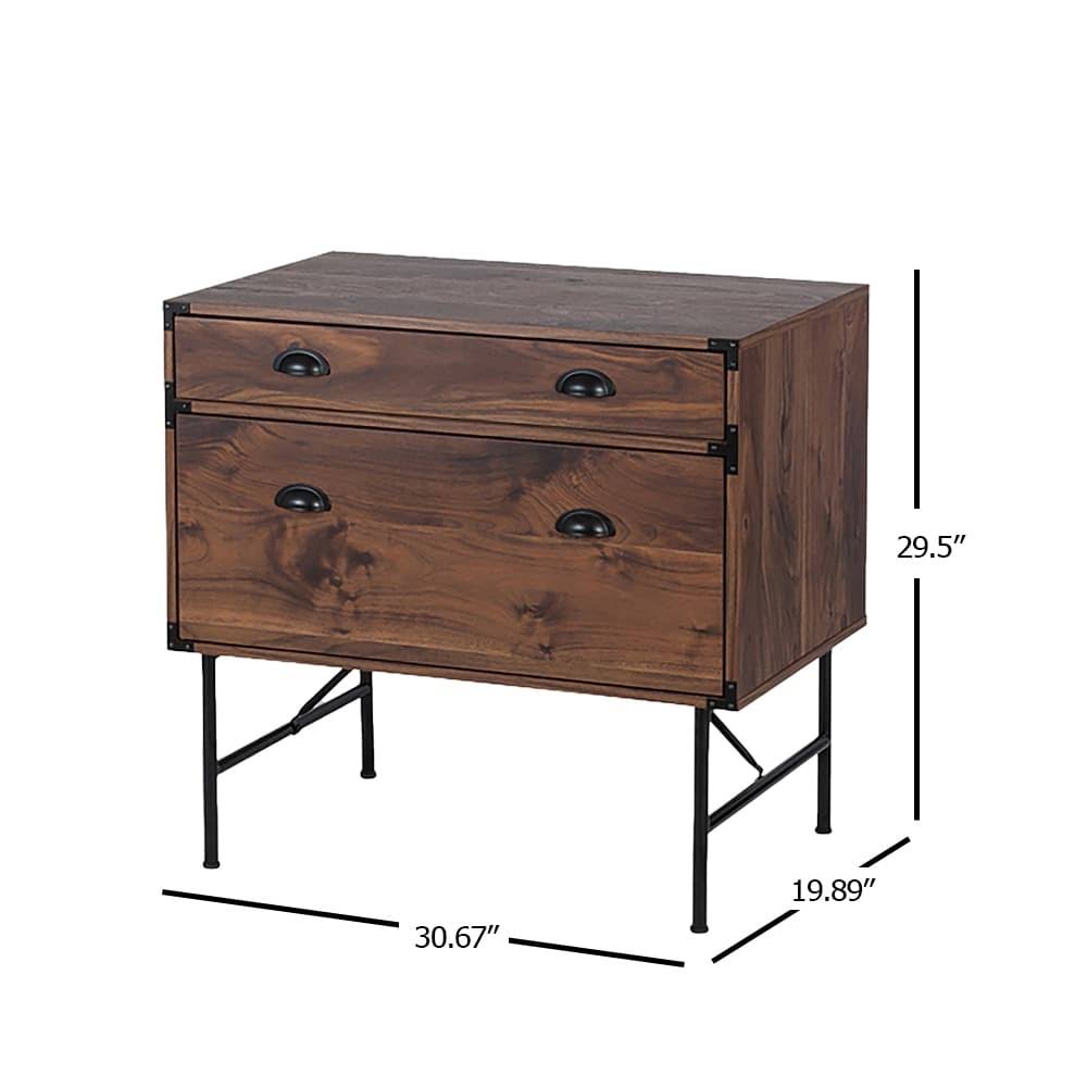 1-Drawer Lateral File Cabinet with Tray - Walnut - Legal O9816