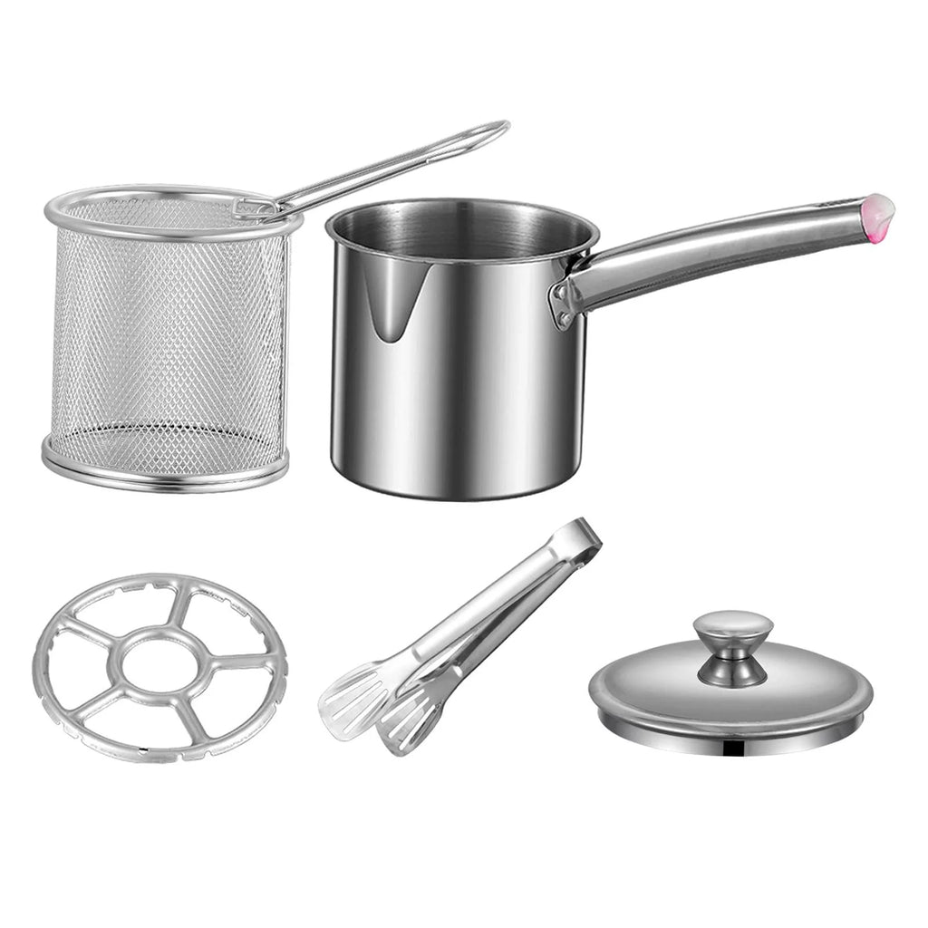 Fryer Pan with Cover Net Basket Cookware G43532