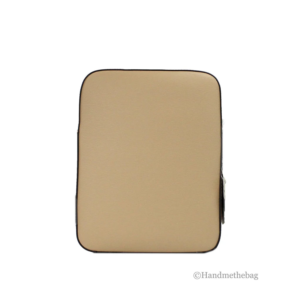 Camel Crossgrain Leather Crossbody Bag V49771