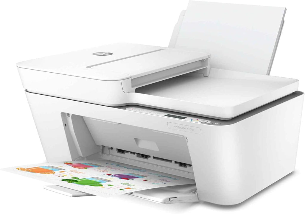 HP DeskJet Plus 41 58e All-in-One Wireless Color Inkjet Printer, White - Print Copy Scan - 1200 x 1200 dpi, 35-Sheet ADF, Icon LCD Display, Hi-Speed USB, Instant Ink Ready S488