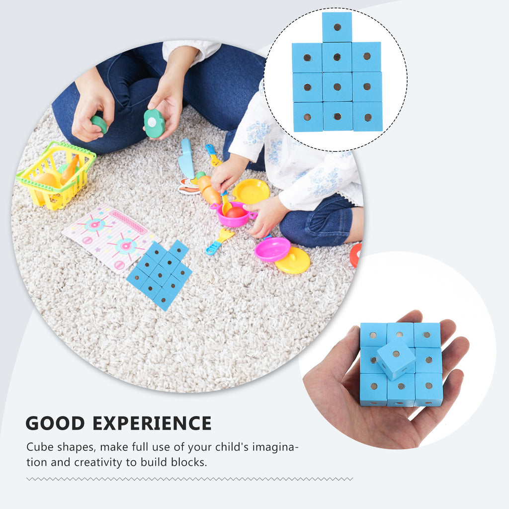 10 Pcs Magnetic Wooden Building Blocks J269135