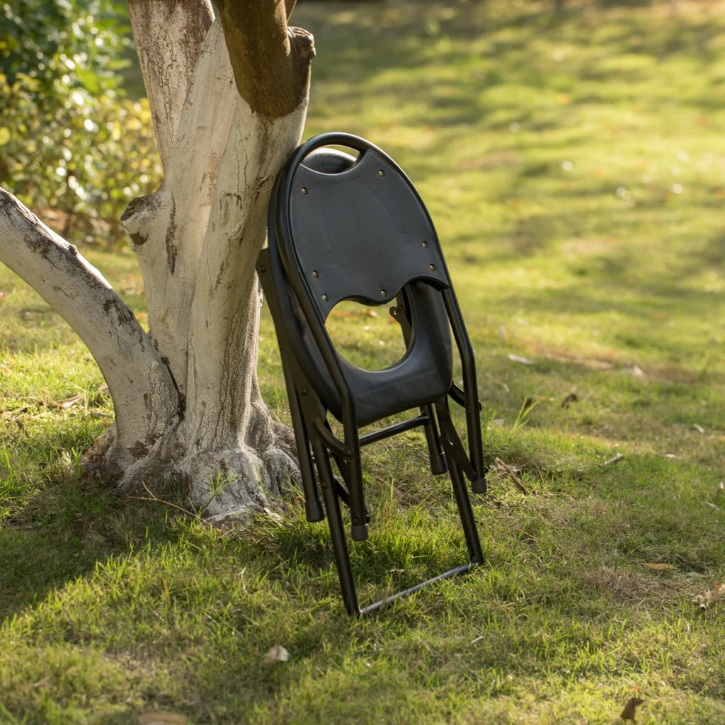 Black Folding Portable Toilet Seat with Backrest H45902