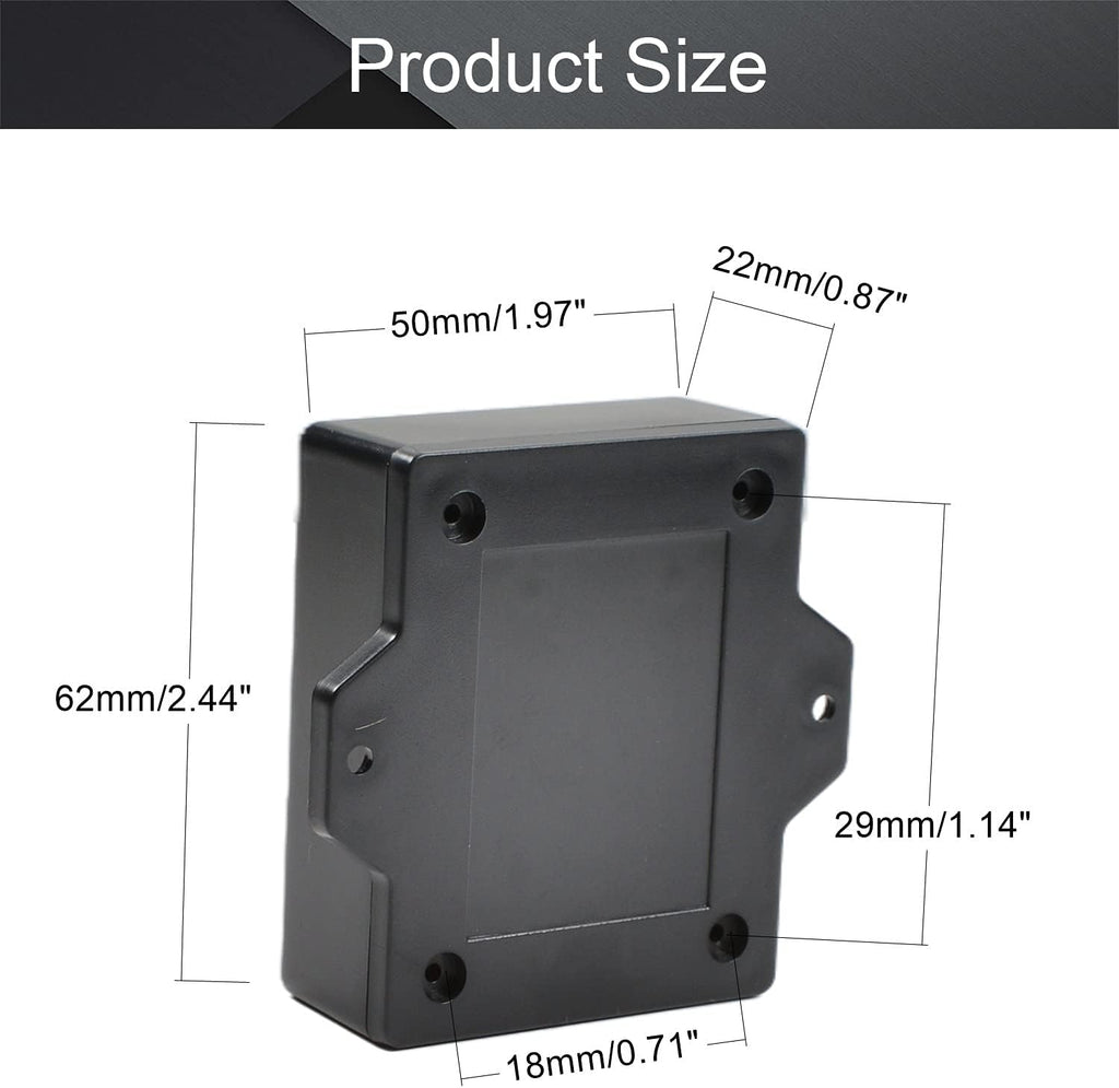 Black ABS Plastic Junction Box with Ear G66594