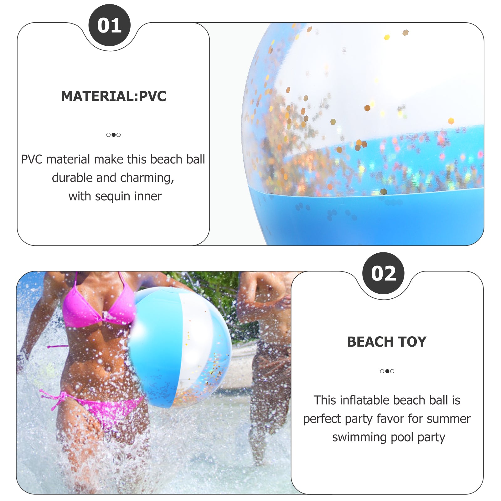 Sequin Inflatable Beach Balls C751011