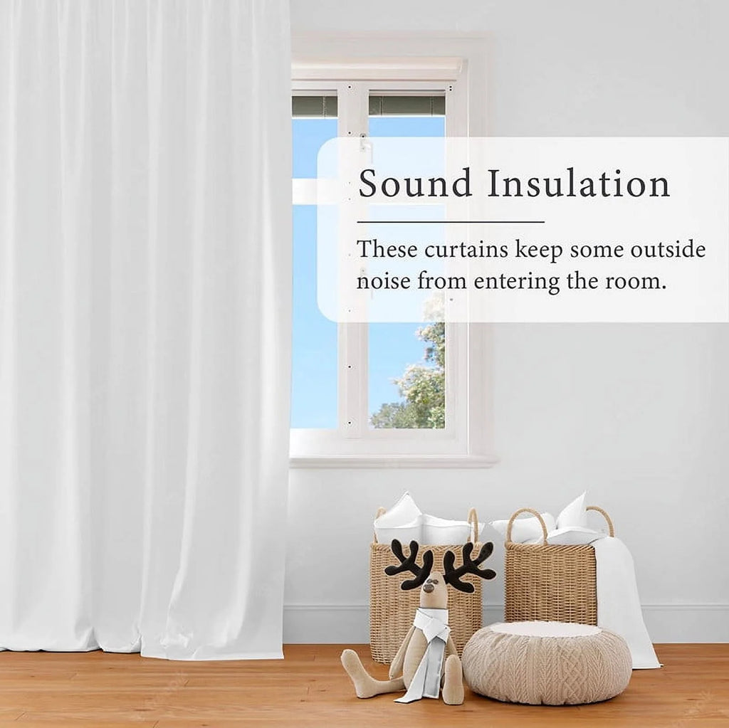 White 42x95 Blackout Curtain Panel S649