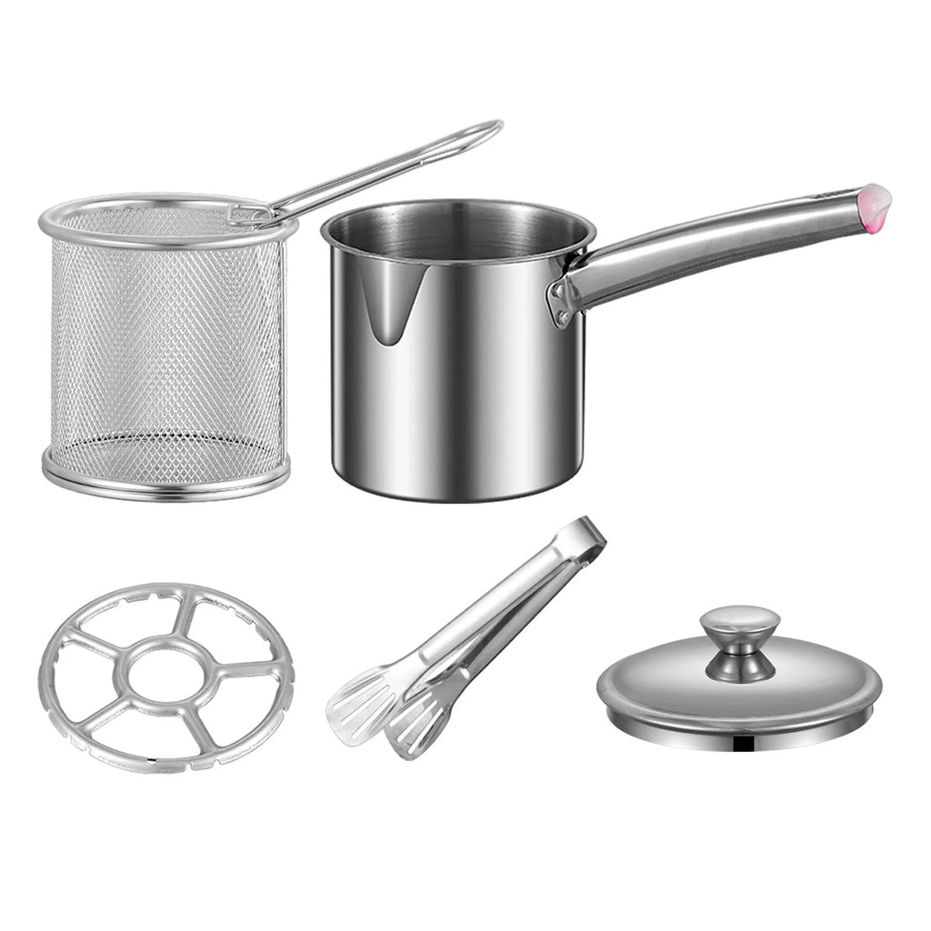 Fryer Pan with Cover Net Basket Cookware G43532