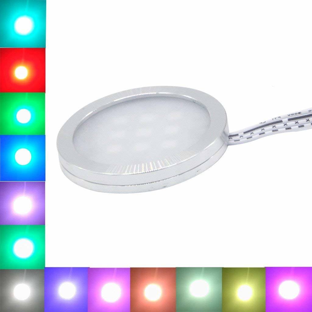 RGB LED Under Cabinet Lights Kit 8 Packs Aluminum Slim O280